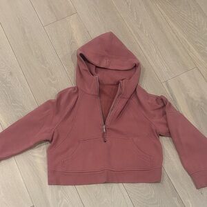 Lululemon Cropped Half-Zip Hoodie - Dusty Rose